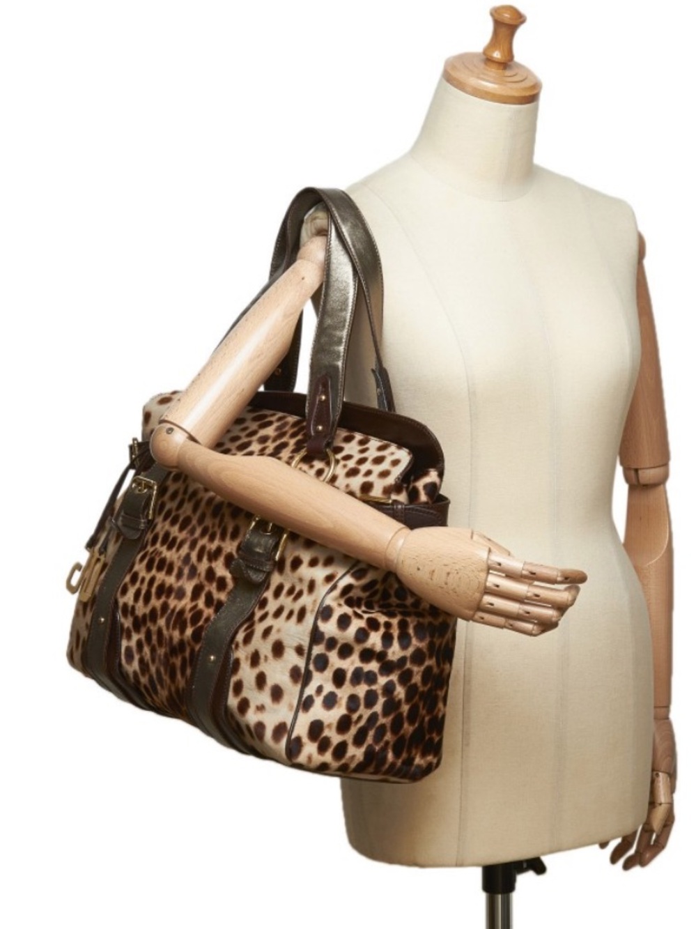 Dolce & Gabbana Vintage Leopard Printed Ponyhair Tote Bag